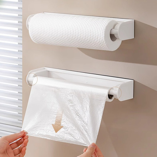 纸巾架置物架磁吸式保鲜膜挂架厨房橱柜下挂卷纸架冰箱侧面收纳用