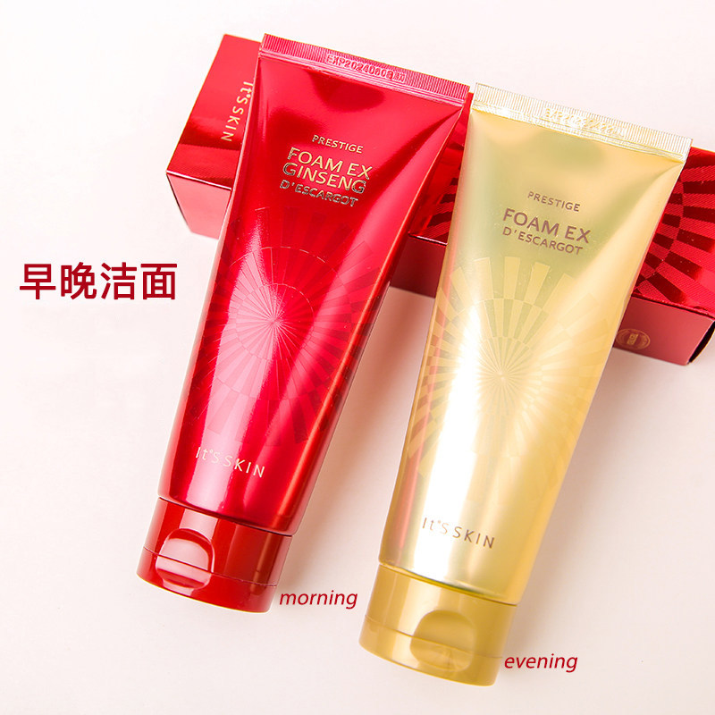 韩国it's skin伊思红参晶钻蜗牛洗面奶深层清洁毛孔滋润修护温和