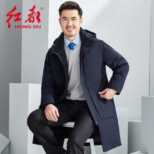 中青年男士羽绒服红都商务休闲