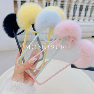 13潮壳 獭兔毛绒16Promax手机壳创意米奇耳朵15Pro可爱毛球挂绳链iPhone17少女心14 MOMOSUKI 秋冬原创新款