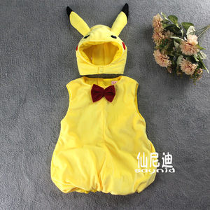 圣诞节儿童表演服装卡通动物皮卡丘衣服幼儿园宝宝元旦舞蹈演出服