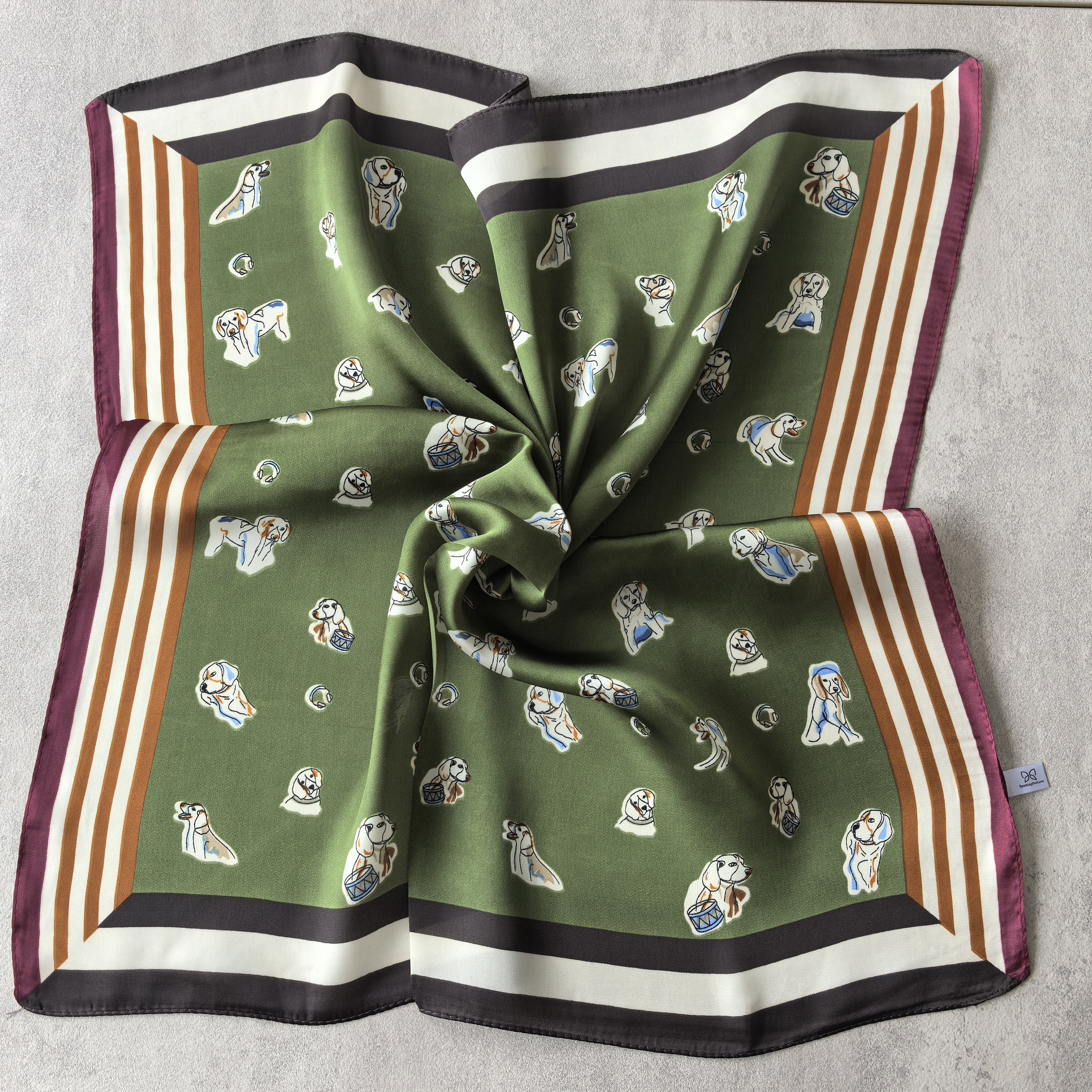 复古文艺风腰果花方巾女夏季薄款仿真丝小丝巾百搭领巾韩版头巾