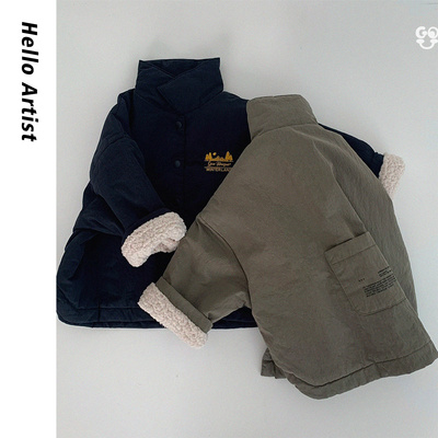 亲子休闲百搭加绒风衣外套大童