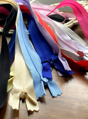 彩色大红色宝蓝紫色黄色KEK拉链隐形拉链服装虹盛婚纱布业面辅料