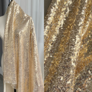 A3mm亮片布料黑银乳白深蓝粉金色亮片加密演出服装饰婚庆服装面料