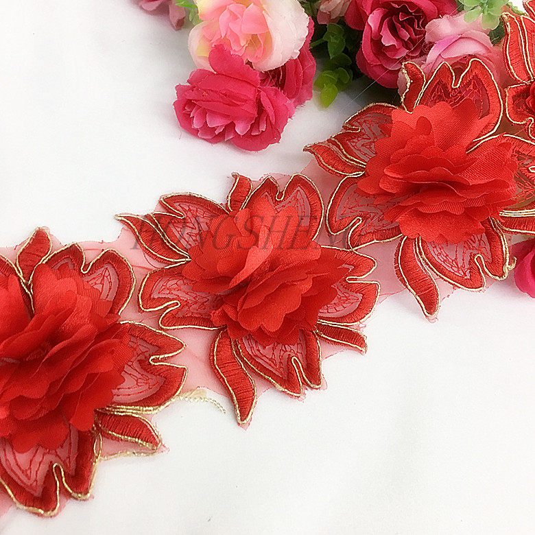 寬7CM大紅色股線蕾絲超大雪紡花朵花邊車骨蕾絲花邊高端禮服輔料在類目 居家布藝, 縫紉DIY材料、工具及成品, 縫紉DIY配件/輔料/配飾, 花邊中 - 來自Buy2taobao.com提供專業的淘寶代購服務