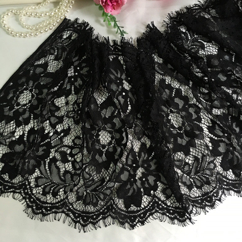 亏包邮睫毛花边DIY衣服蕾丝花边布料裙摆装饰刺绣花边辅料27CM
