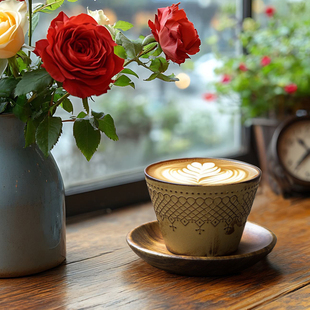 粗陶窑变拿铁咖啡杯手握单品澳白卡布拉花猪口复古浮雕杯子220ml