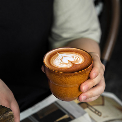 日式ins风手握咖啡杯拉花澳白dirty陶瓷创意高颜值单品杯子180ml