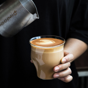 高硼硅玻璃咖啡杯耐热拿铁美式杯ins风原创个性闻香品鉴杯子300ml