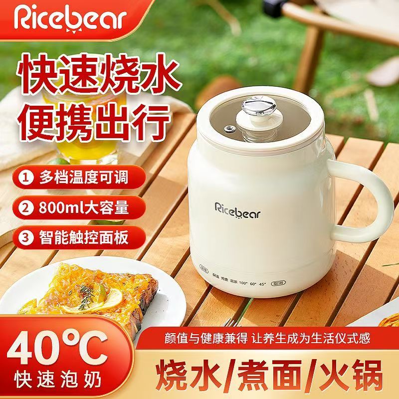 新款电热杯炖煮烧水杯便携式办公室宿舍出差一人煮粥杯养生壶热奶