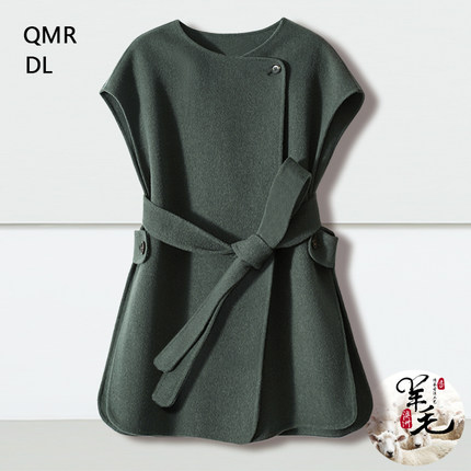 0616叠穿100%羊毛呢马甲女冬季2025年新款秋冬马夹双面呢外套大衣