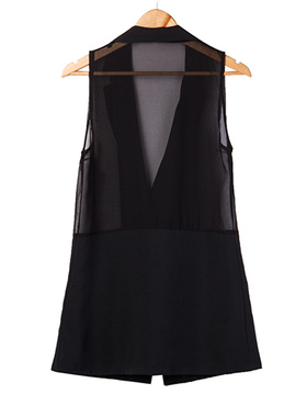 2025春夏新款雪纺衫马夹无袖西装马甲女坎肩通勤外套30834