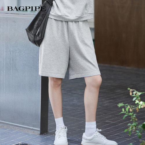 风笛2025夏季新款运动短裤女宽松高腰直筒显瘦休闲百搭阔腿五分裤