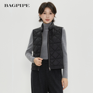 保暖上衣 90鹅绒马甲女轻薄立领拉链羽绒马夹无袖 风笛2025冬季 新款