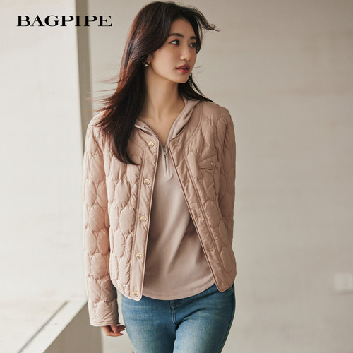 风笛2025冬季新款短款轻薄羽绒服女休闲气质百搭圆领90鹅绒服外套