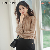 复古气质波点印花防晒衬衫 法式 小众设计感上衣 新款 风笛2026春季