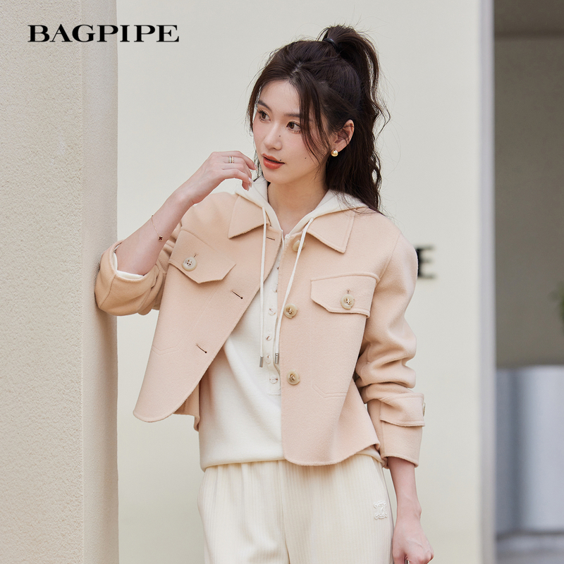 风笛2024年秋冬季新款双面呢外套