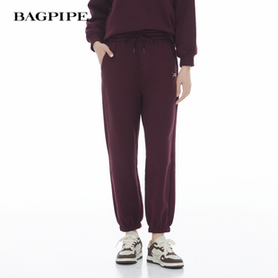 新款 收口休闲长裤 卫裤 复古设计感舒适修身 女运动裤 风笛2024冬季