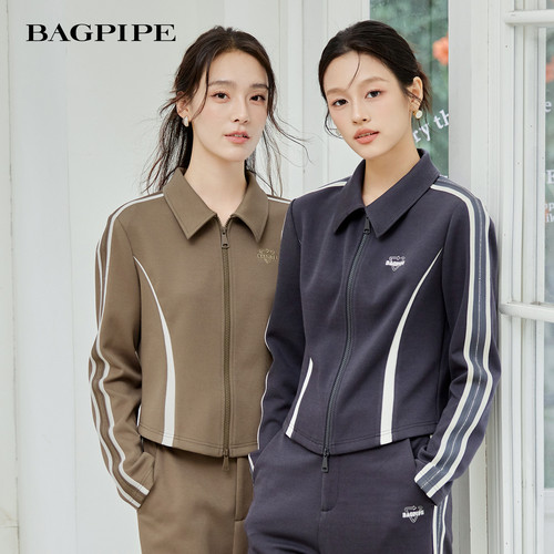 风笛2026春季翻领开衫外套女休闲百搭气质通勤短款运动服轻薄外衣