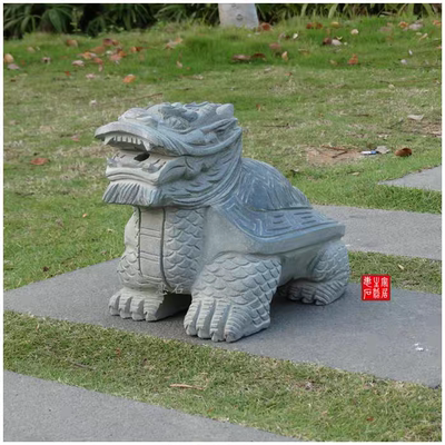 石雕龙龟摆件石头青石雕刻龙头龟霸下赑屃家用阳台柜台石龙龟