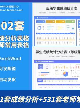 成绩分析管理系统表格年班级学生单科成绩排名统计Excel老师常用