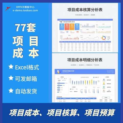 工程项目成本核算预算excel表格项目收支成本利润计算分析管理表