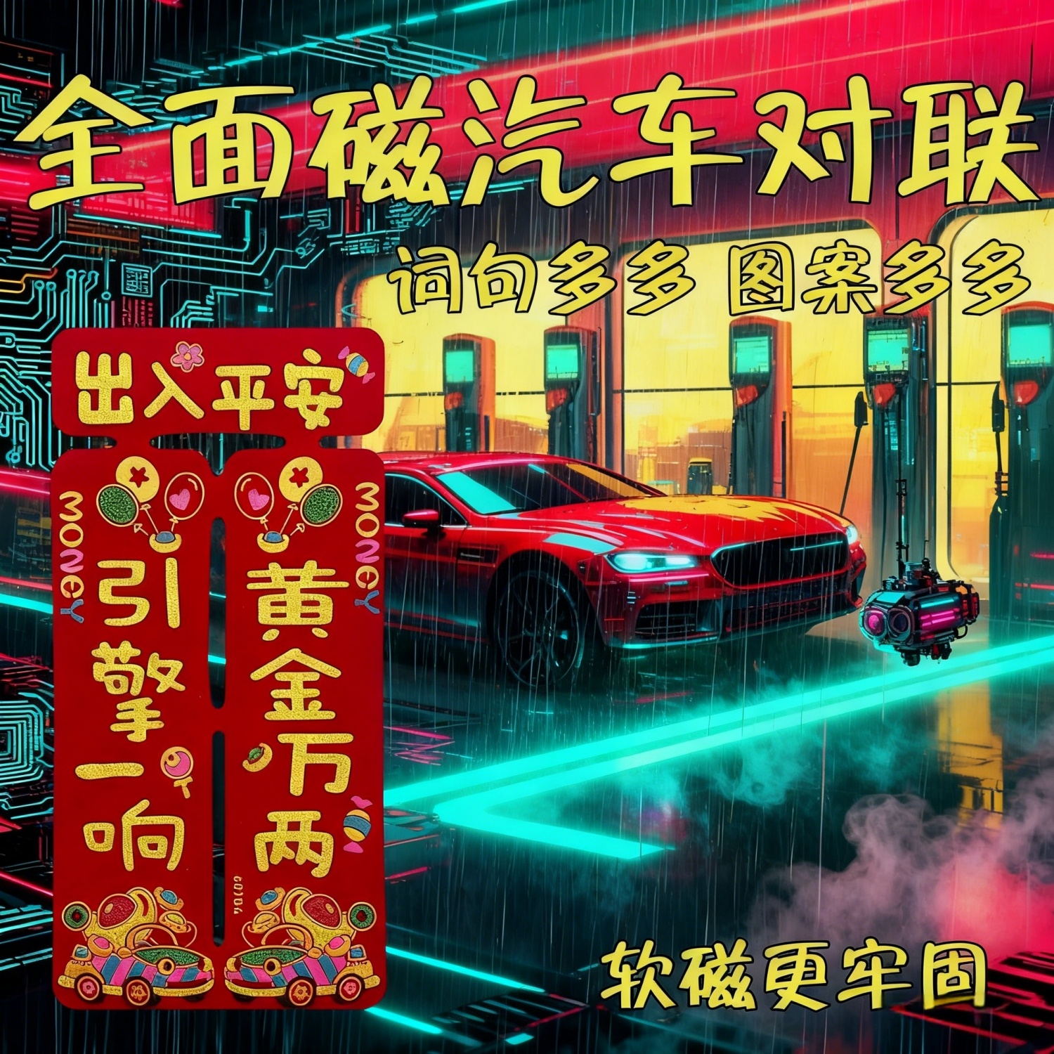 2026新款汽车对联磁吸门贴