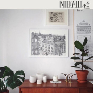 Day Little 「官方授权」瑞典ins素描手绘建筑装 饰画芯海报Fine