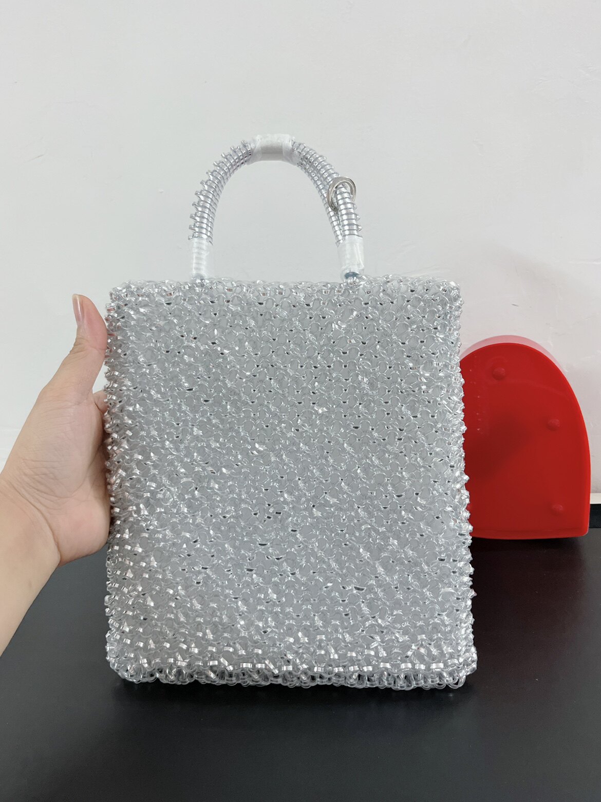 斜挎包包新款女包纯手工编织多规格多色PVC糖果色小包长方形包