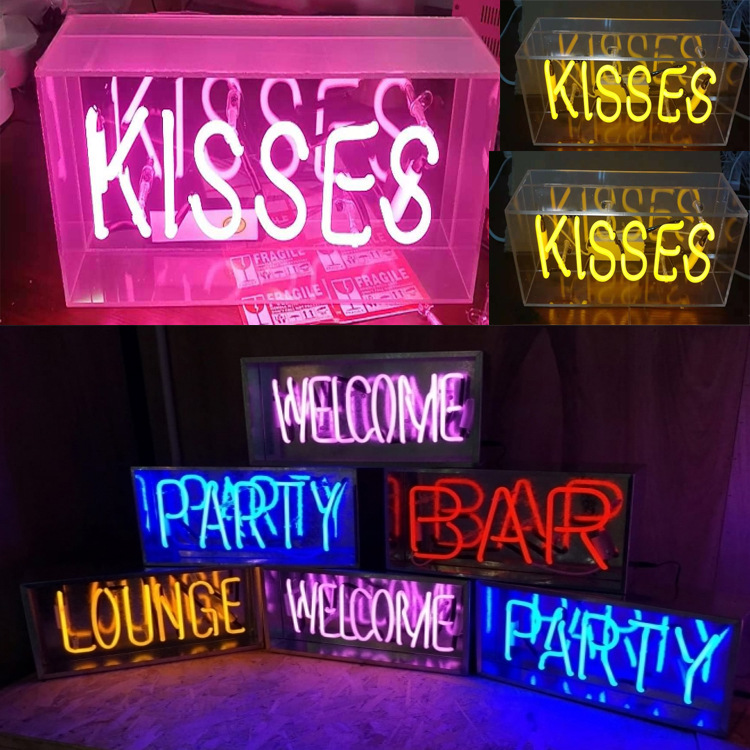 盒子背板霓虹灯创意亚克力玻璃柔性软管英文字母酒吧广告装饰灯