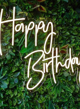 厂家定制happy birthda霓虹灯造型生日派对亚克力背板室内氛围灯