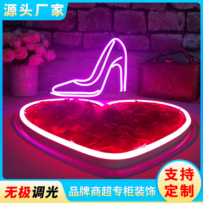 跨境电商装饰led霓虹灯招牌ins风卧室内氛围灯酒吧网红墙造型鞋灯
