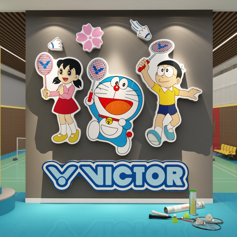 网红打卡羽毛球馆室背景墙面装饰挂画文化海报哆啦a梦贴氛围布置,家居饰品,软装墙贴,淘宝优惠券,粉丝福利购,淘宝优惠卷