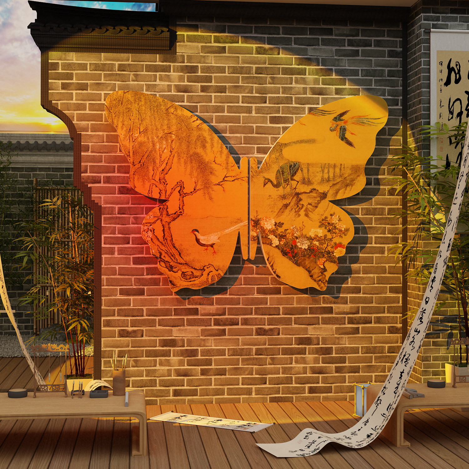 硬笔书法教室布置装饰古风书香班级蝴蝶氛围环创材料文化墙面贴画,家居饰品,软装墙贴,淘宝优惠券,粉丝福利购,淘宝优惠卷