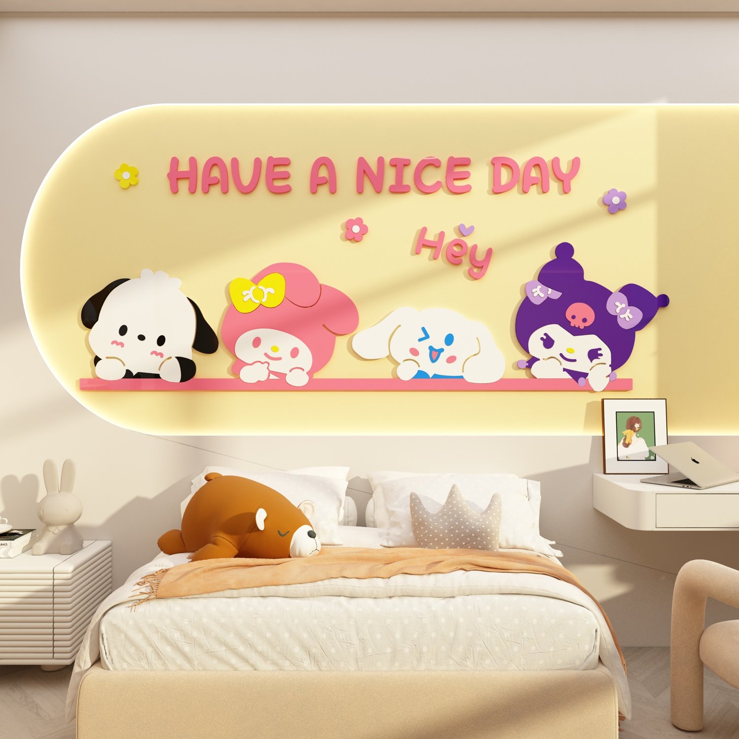 库洛米美乐蒂公主儿童区房间布置装饰摆件女孩卧室墙面贴床头画,家居饰品,软装墙贴,淘宝优惠券,粉丝福利购,淘宝优惠卷