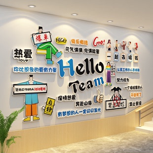 办公室茶水间墙面装 饰企业文化励志标语司进门氛围布置形象贴纸画