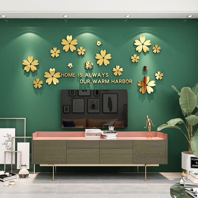 电视机背景墙壁装饰品上方挂件卧室装饰房间布置2026新款自粘贴画