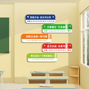 教室布置氛围装饰托管辅导班级文化墙面贴开学励志标语黑板报自习