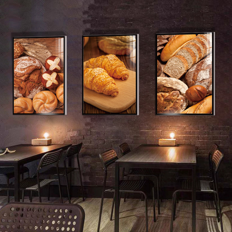 面包店装饰墙壁面挂画咖啡厅创意挂件背景烘焙房画网红蛋糕店氛围