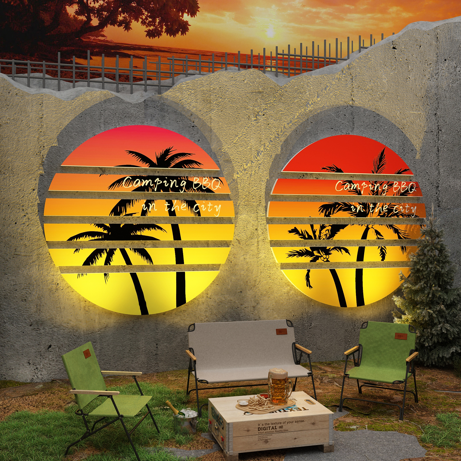 酒馆吧场景背景露营风民宿室内