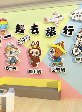 旅行社墙面装饰画公司门店办公室氛围布置企业文化贴拉布背景形象