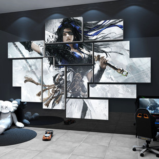电竞酒店房间挂画永劫无间游戏海报装 饰画网吧网咖壁画卧室床头画