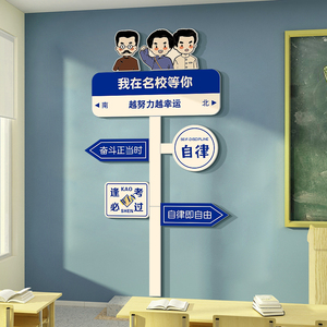 班级教室布置装饰文化黑板报墙面贴路牌摆件氛围开学高中觉醒年代
