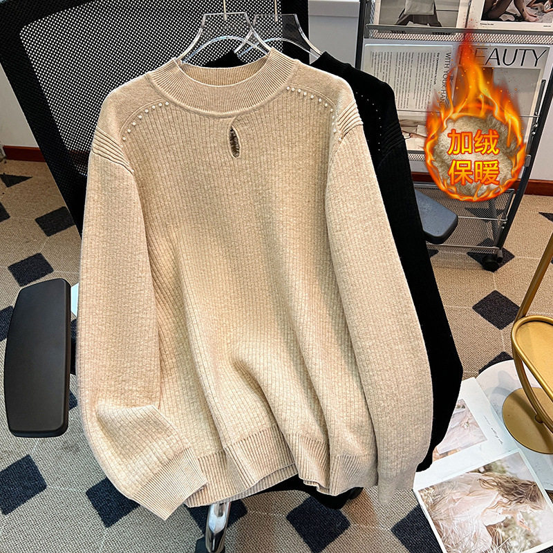 300斤特大码女胖MM宽松显瘦280钉珠针织衫秋冬洋气打底衫加厚毛衣,女装/女士精品,大码内搭,淘宝优惠券,粉丝福利购,淘宝优惠卷