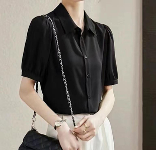 白衬衫 夏350胖M雪纺短袖 上衣250职业面试衬衣 女装 定制300斤特大码