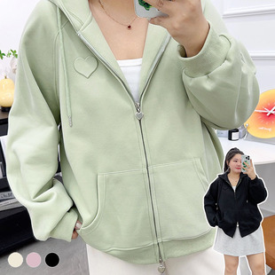 春秋冬300斤大码连帽卫衣外套女宽松280胖mm外穿加厚显瘦上衣150