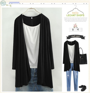 女装 空调开衫 300斤250定制早春160中长款 外套长袖 200 棉薄款 特大码