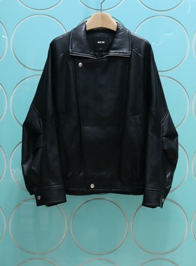 MRER莫乂义 专柜正品春季新款通勤机车风PU皮长袖外套R5C31385