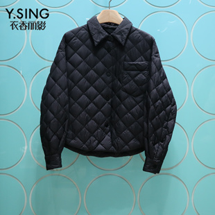 YSING衣香丽影专柜正品2025冬季新款格纹薄款羽绒服外套141017306
